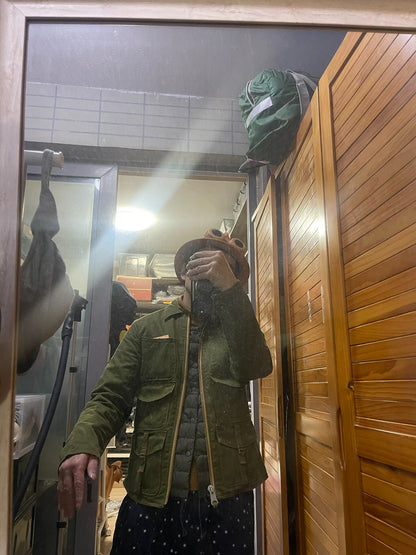 freewheelers green military style utility jacket