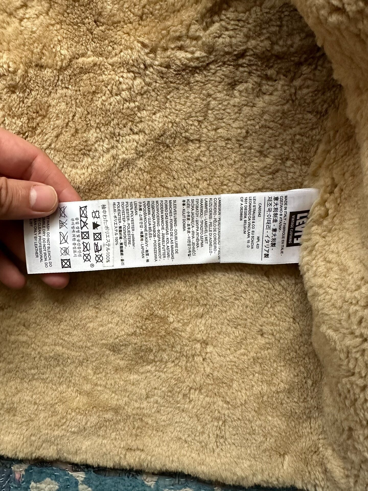 levis vintage suede shearling coat