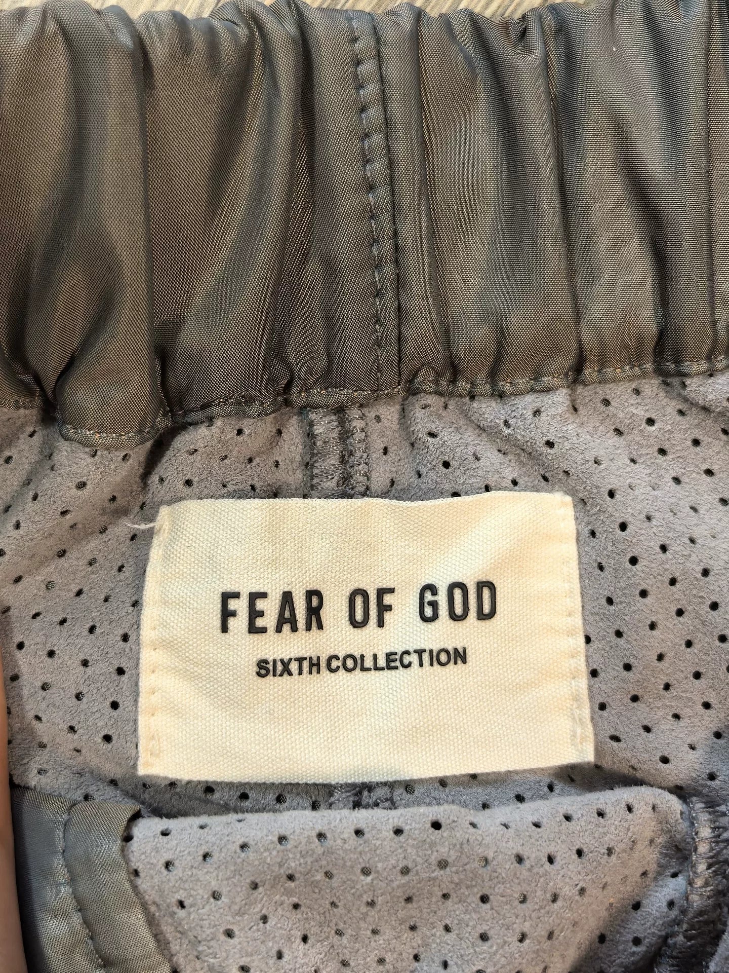 fear of god gray shorts with drawstring