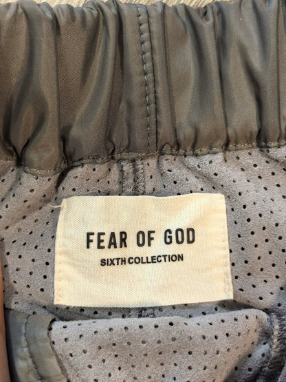 fear of god gray shorts with drawstring