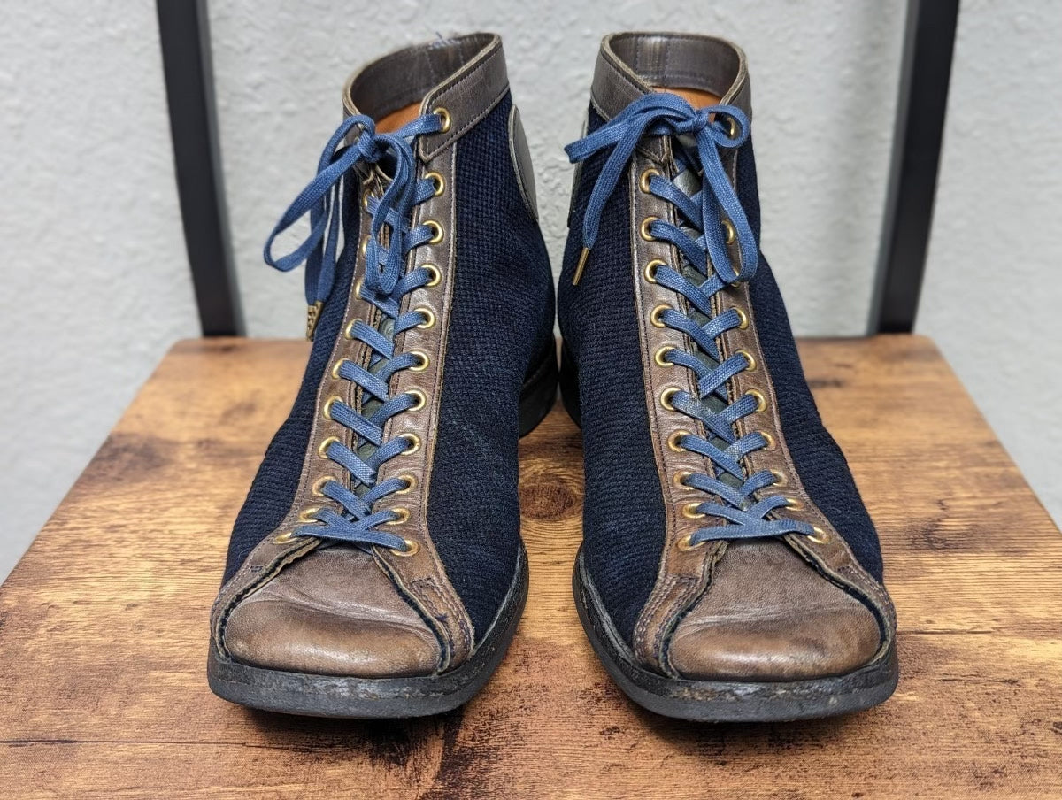 CLINCH x NITEKLUB Indigo Sashiko Boxing Boots