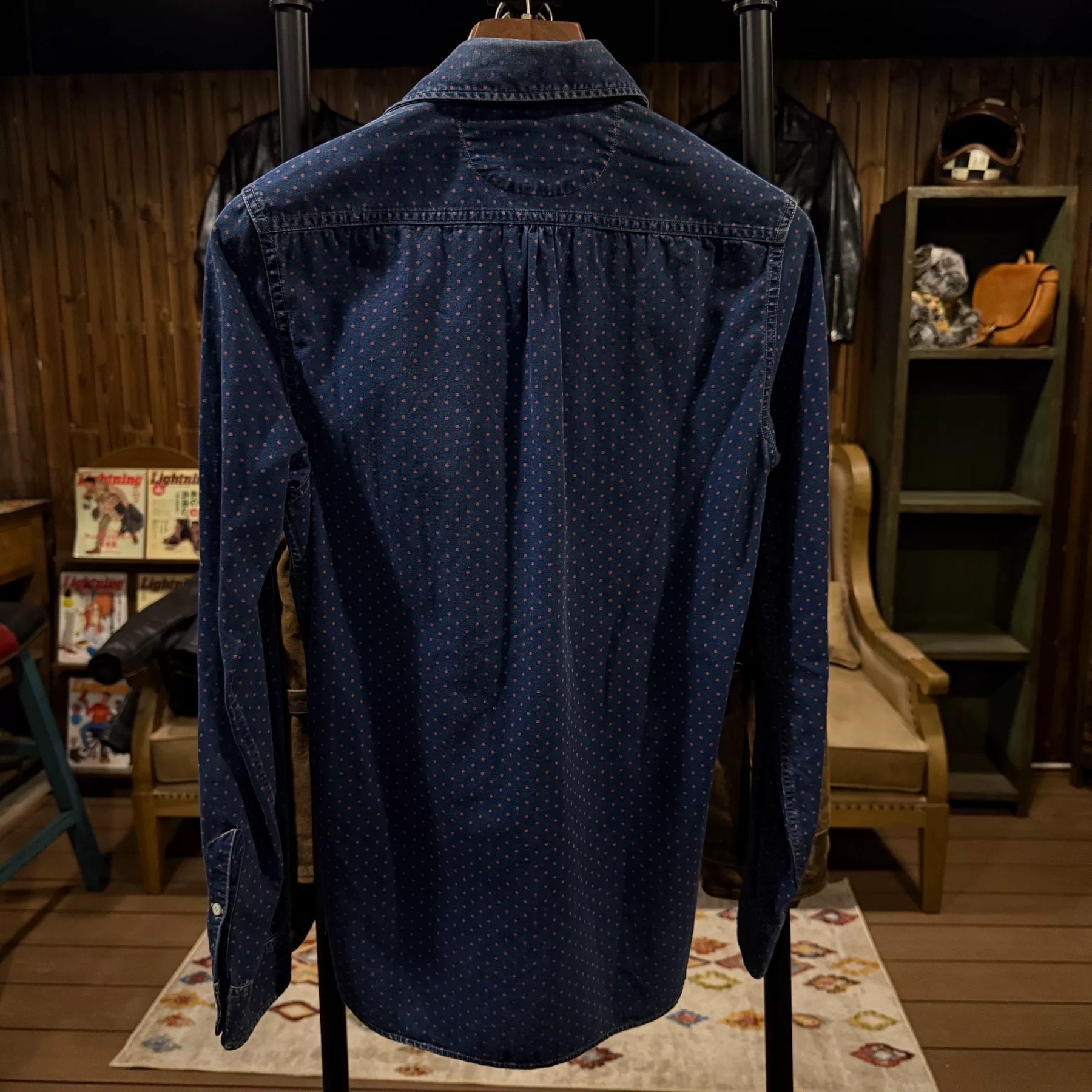 RRL Double RL Indigo Polka Dot Work Shirt