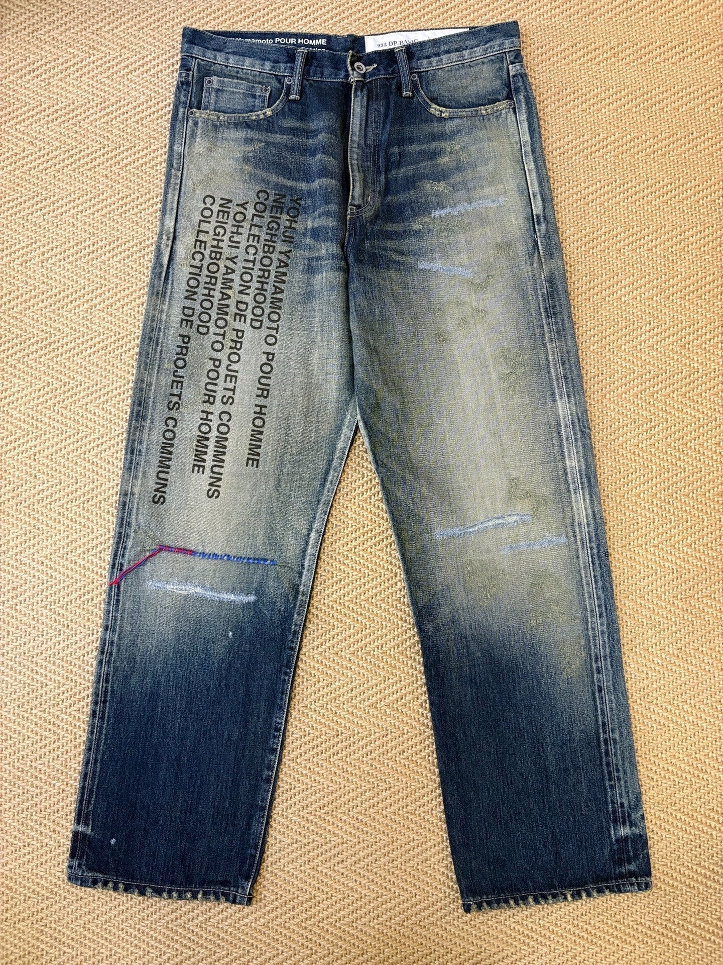 Neighborhood x Yohji Yamamoto Distressed Washed Jeans