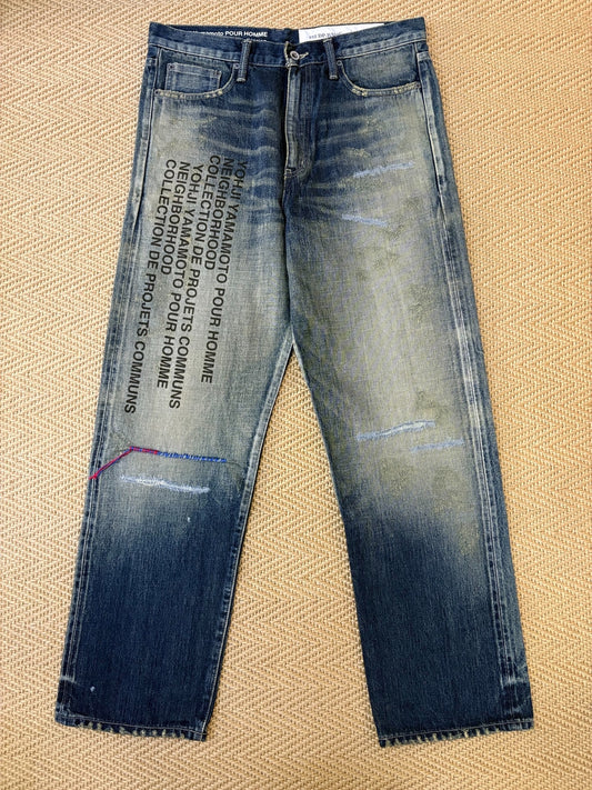 Neighborhood x Yohji Yamamoto Distressed Washed Jeans