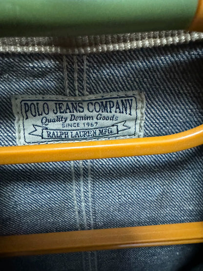 RRL Vintage Style Denim Jacket with Brown Collar