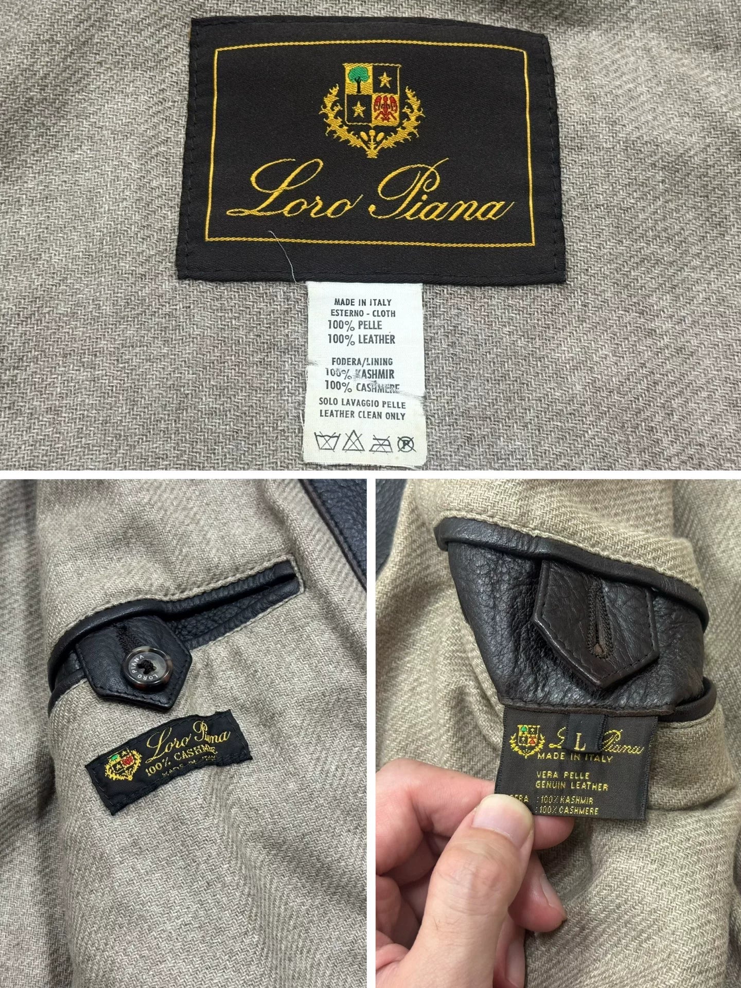 luxurious dark leather jacket with cashmere lining