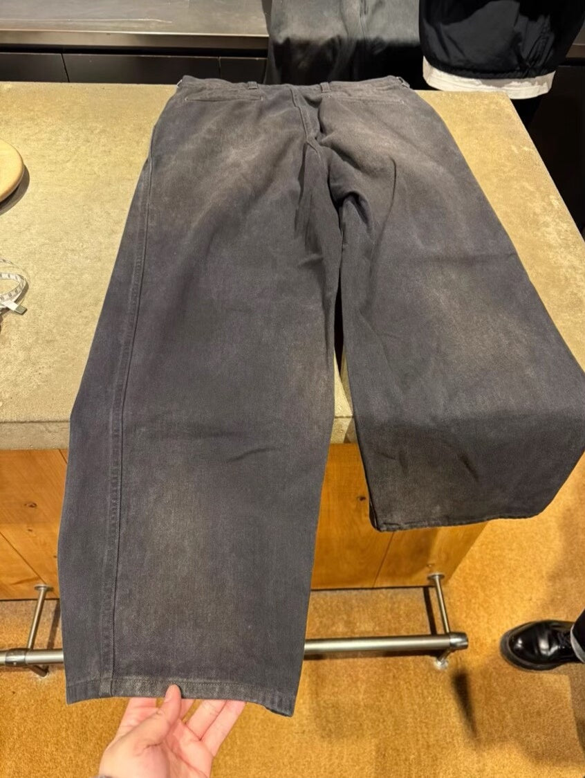 A.PRESSE Vintage Black Denim Work Pants