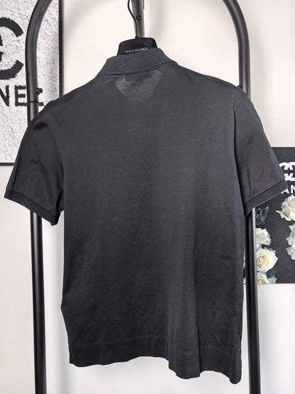 Prada Black Triangle Logo Polo Shirt