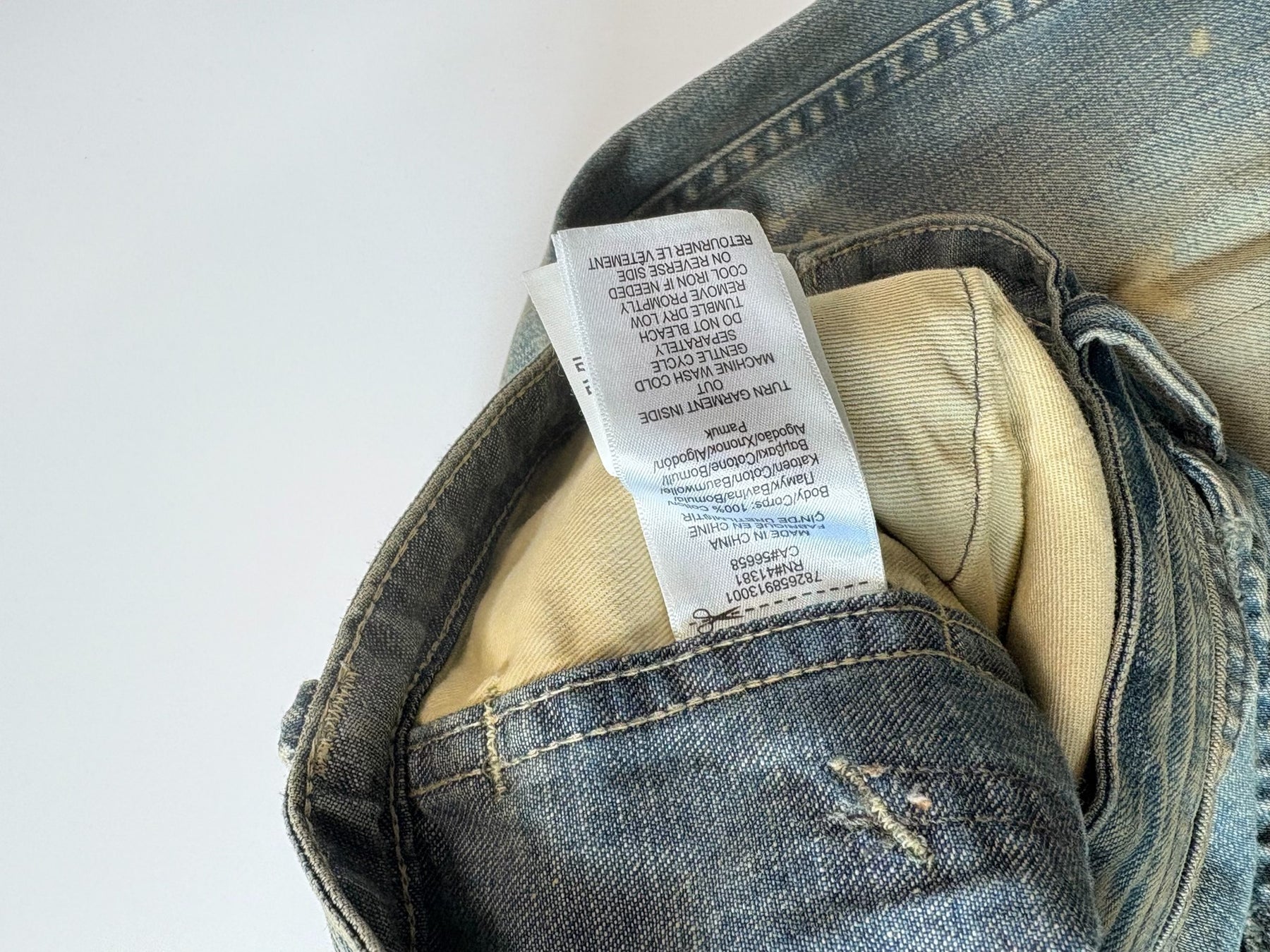 RRL Double RL Vintage Oiled Distressed Jeans