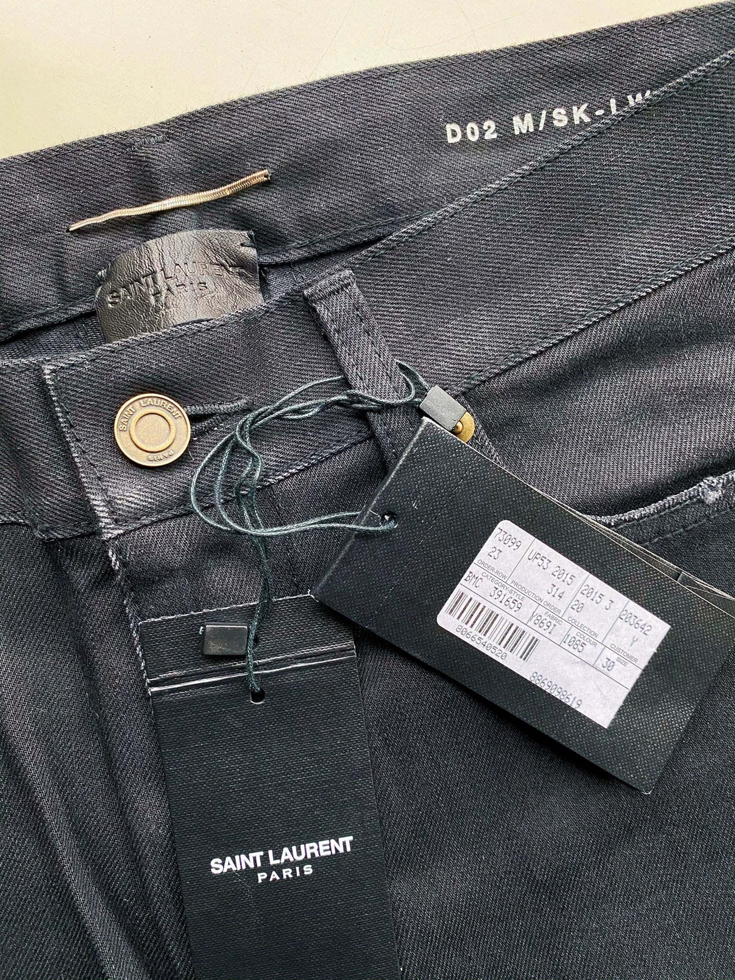 Saint Laurent SLPD02 15ss Distressed Black Jeans