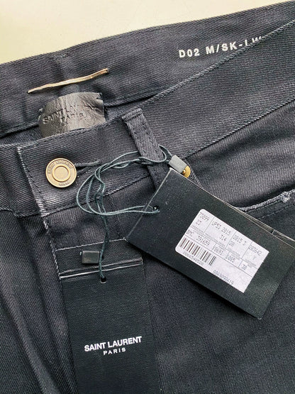 Saint Laurent SLPD02 15ss Distressed Black Jeans