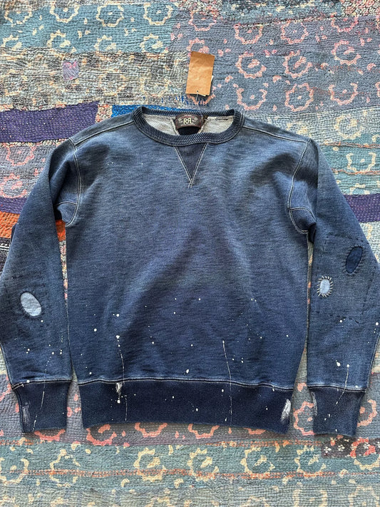 rrl patchwork splash paint sweatshirt