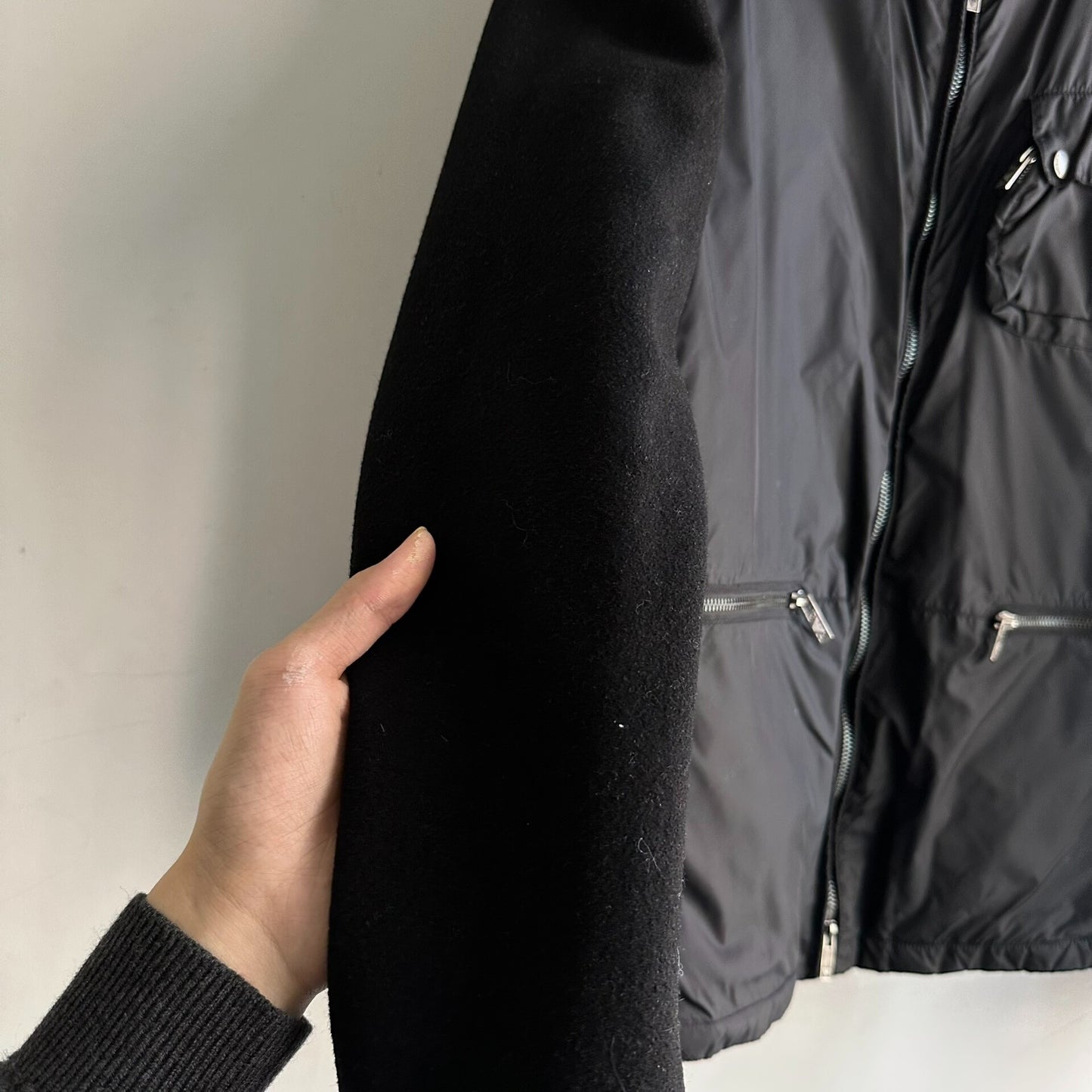 armani wool and cotton blend pocket jacket