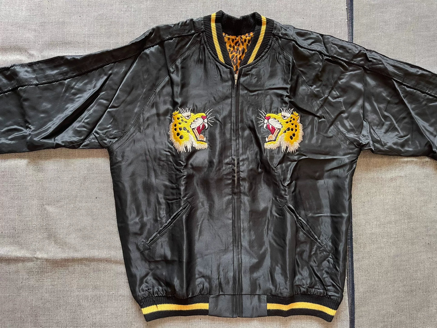 Toyo Beams Leopard Sukajan Embroidery Jacket