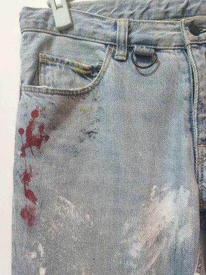 number nine splash paint jeans