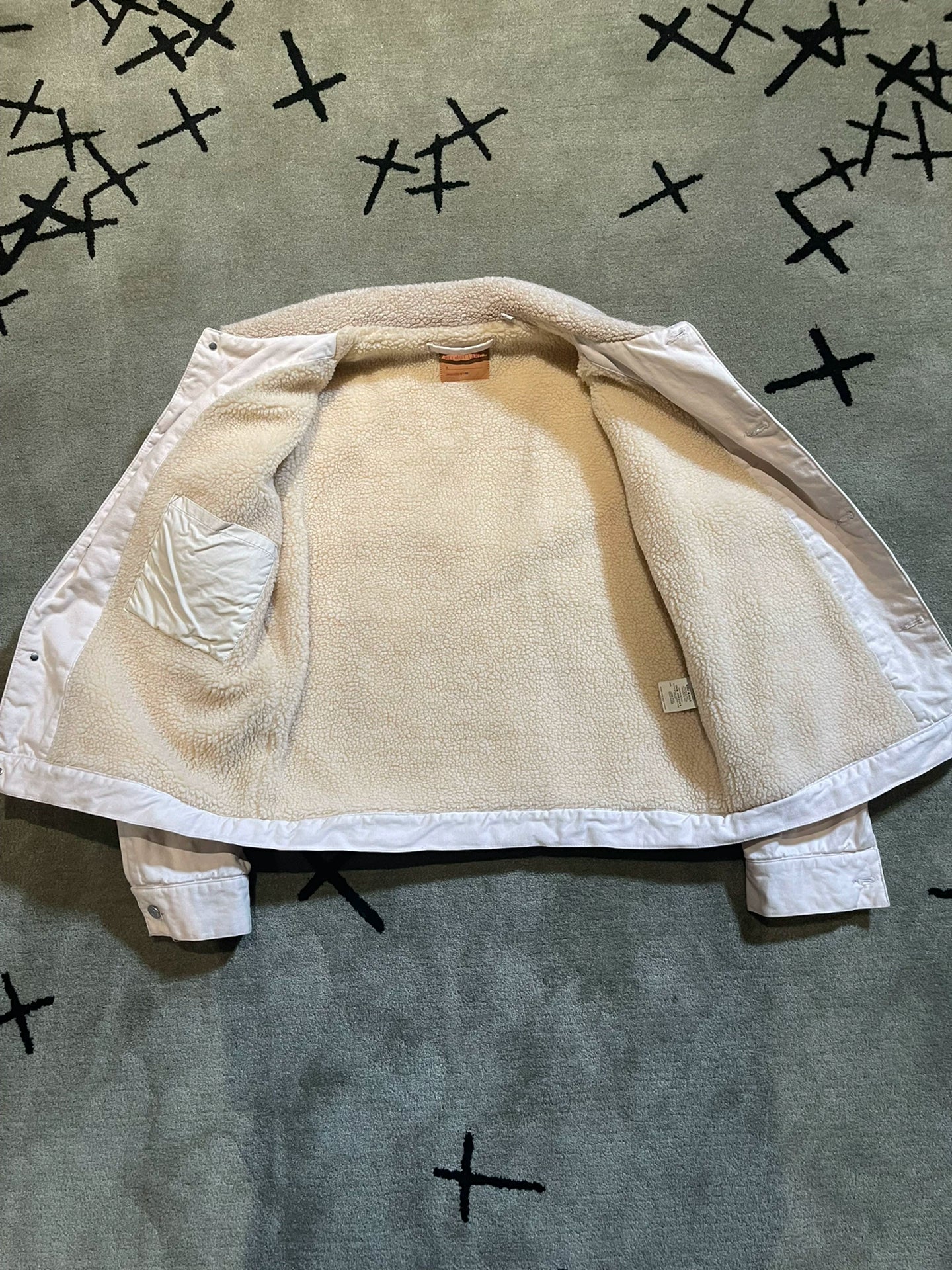 helmut lang 1998 lamb wool denim jacket