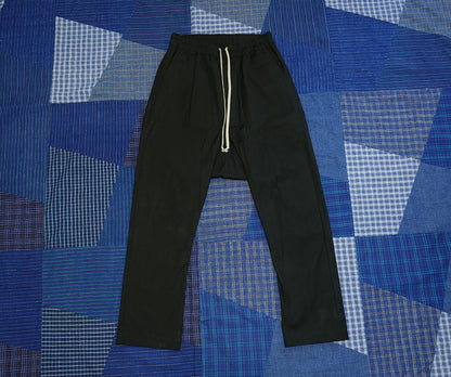 rick owens drawstring black pants