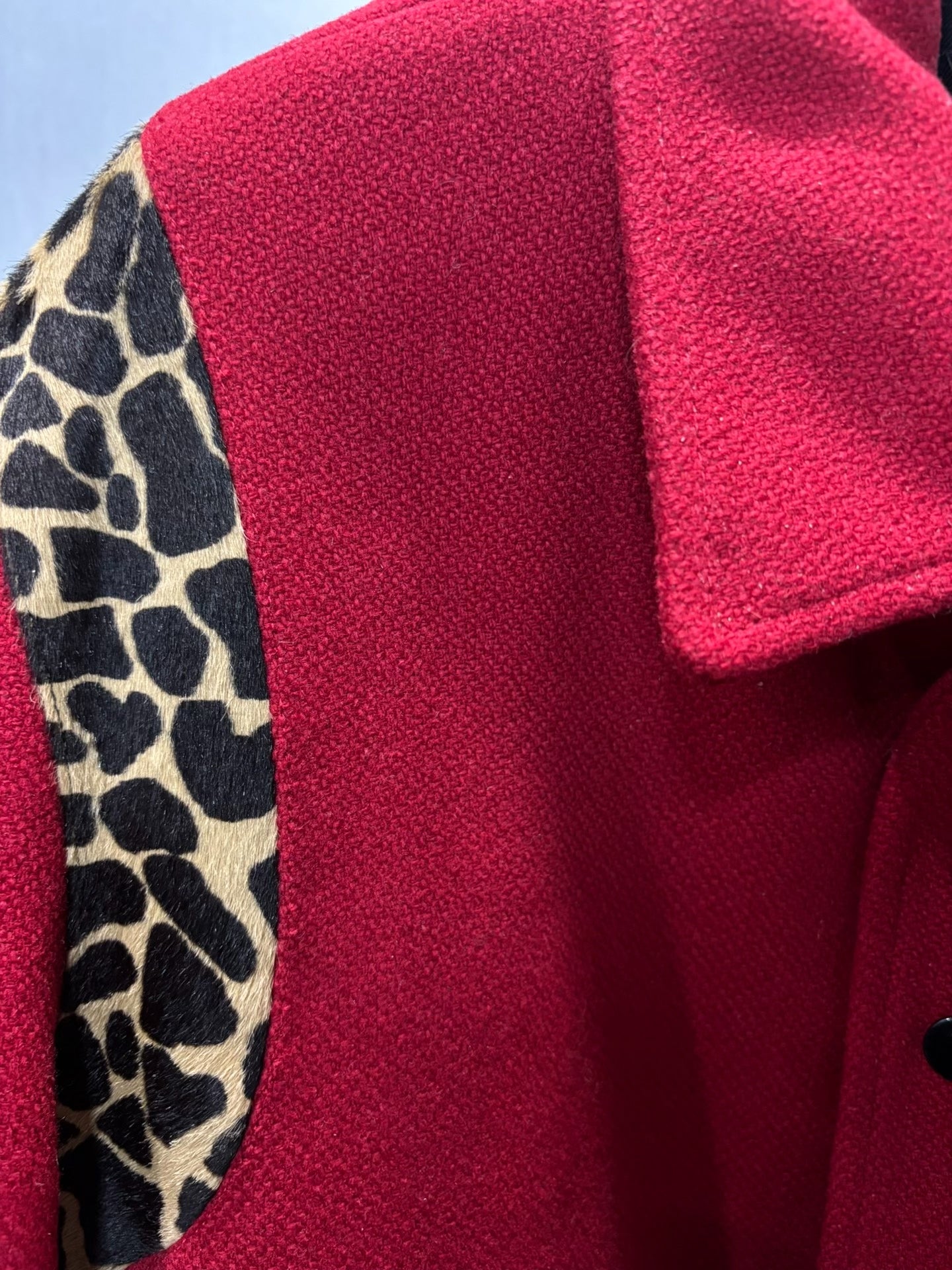 Saint Laurent Red Leopard Print Jacket