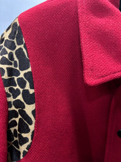Saint Laurent Red Leopard Print Jacket
