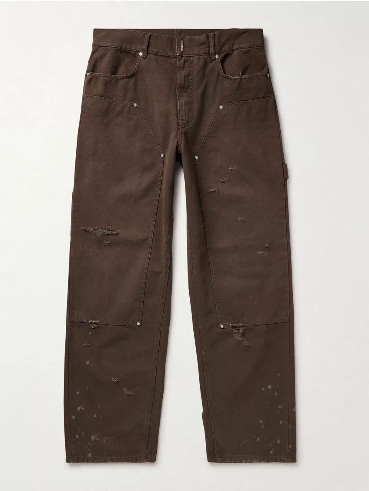 givenchy distressed cargo pants in brown