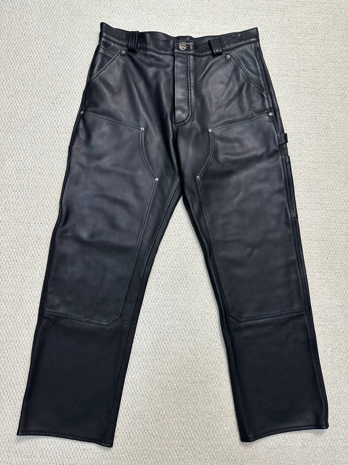 Chrome Hearts Leather Double Knee Pants