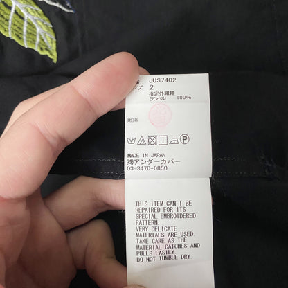 rose embroidered short-sleeve hawaiian shirt