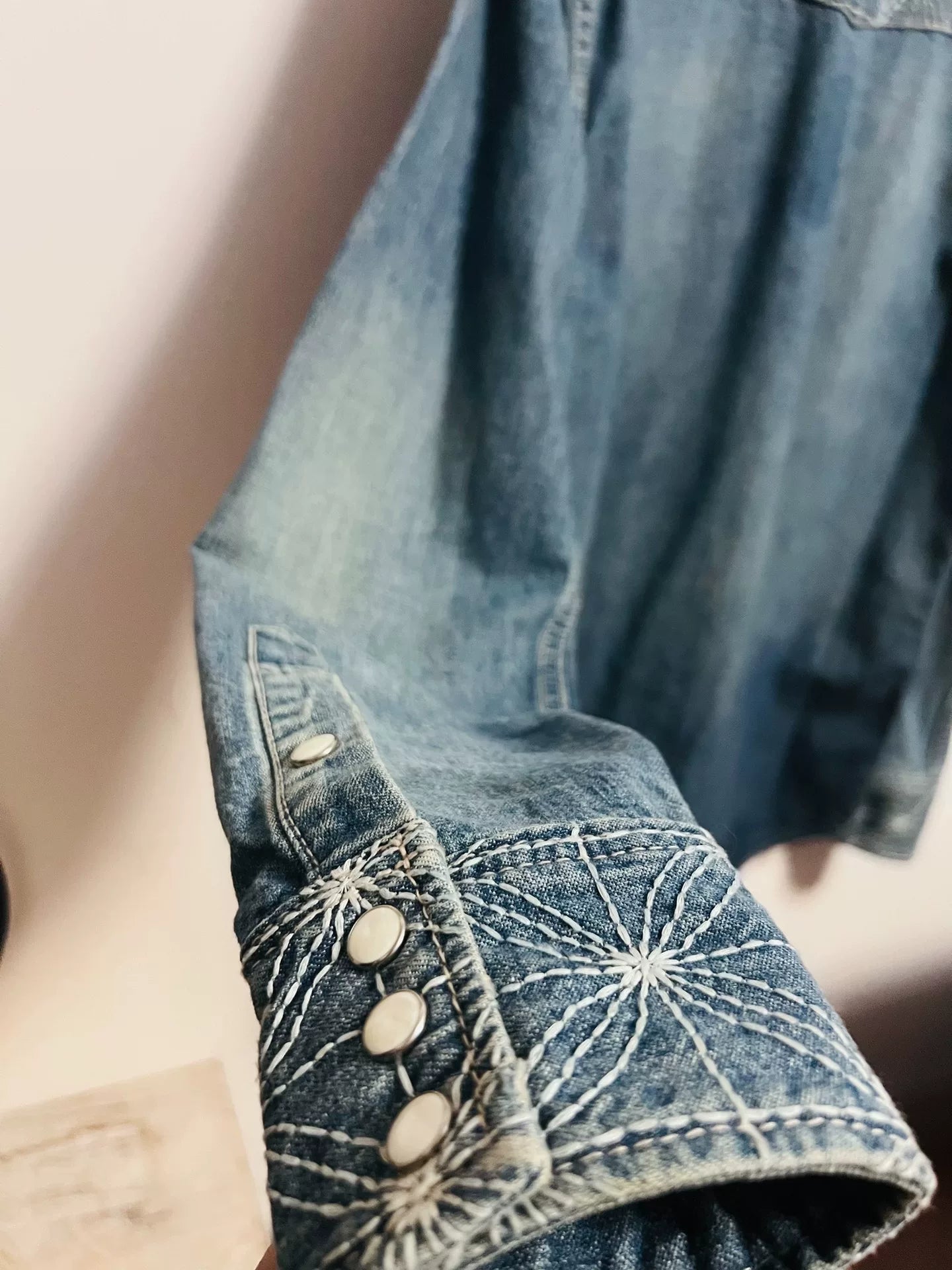 denim shirt with embroidered details