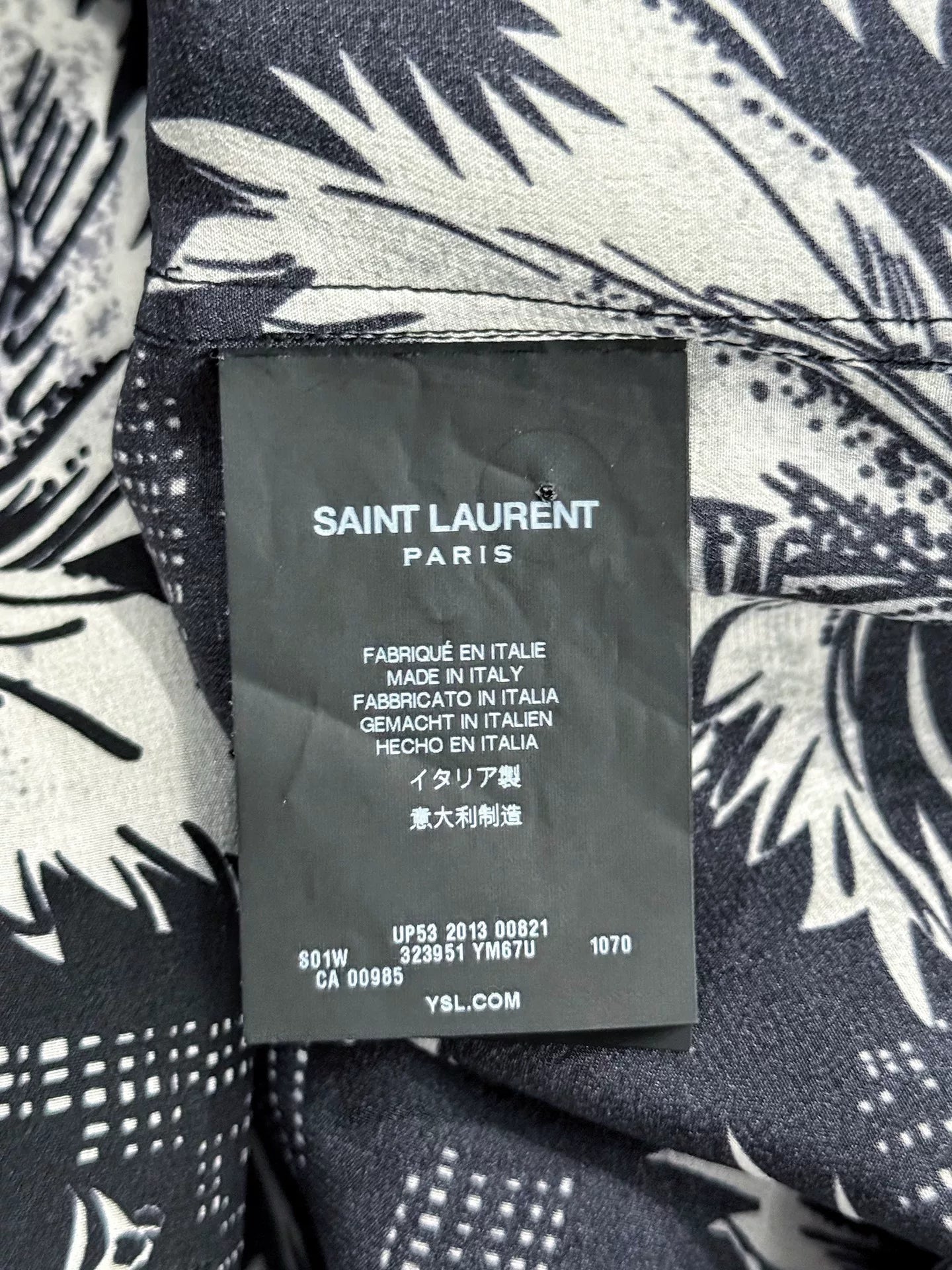 Saint Laurent 2014ss Black Silk Shirt