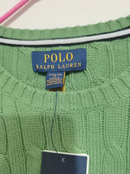 Ralph Lauren Green Cable Sweater L