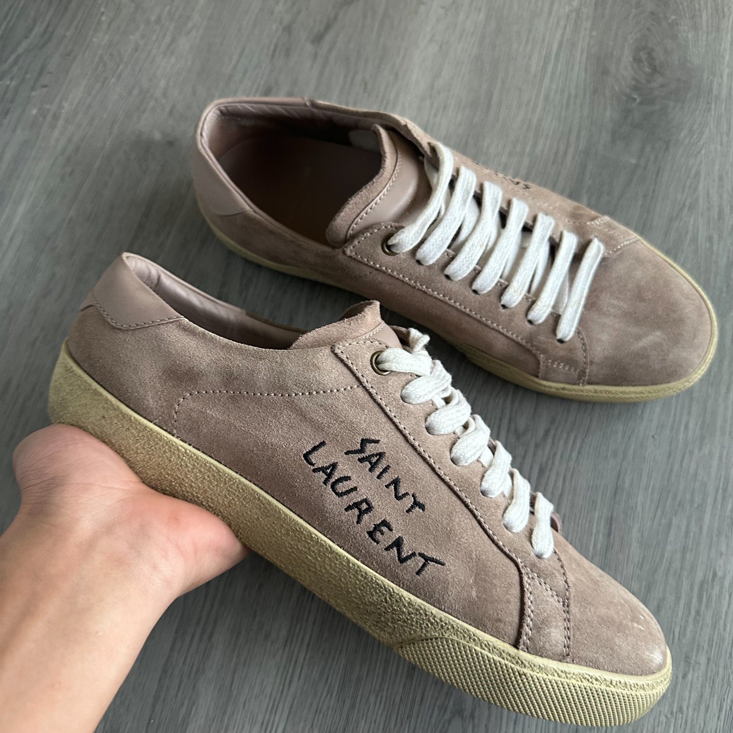 Saint Laurent Suede Court Classic Sneakers