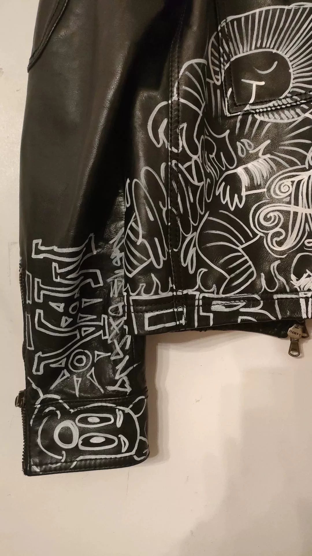 hand-painted leather jacket by Patrizia Pepe