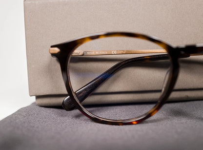 brioni round frame tortoiseshell glasses