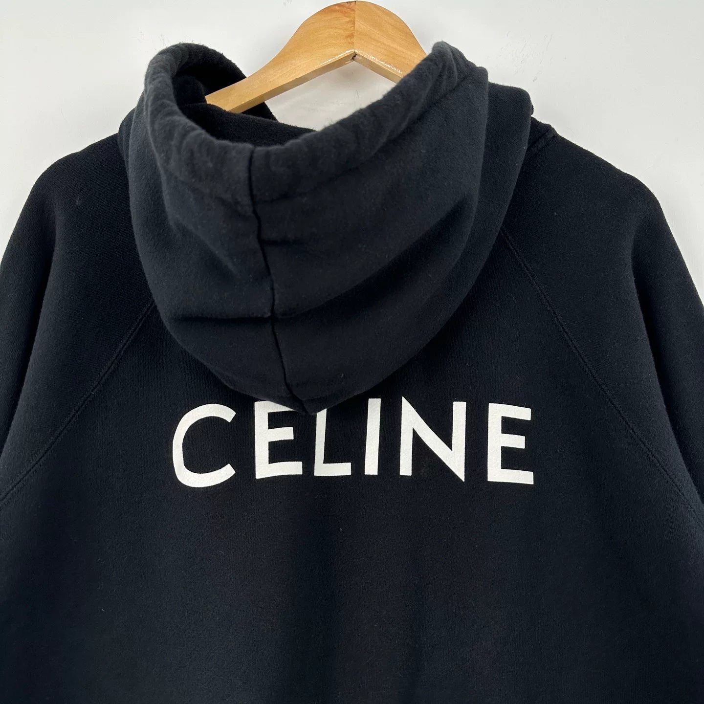 Celine Logo Print Hoodie in Black