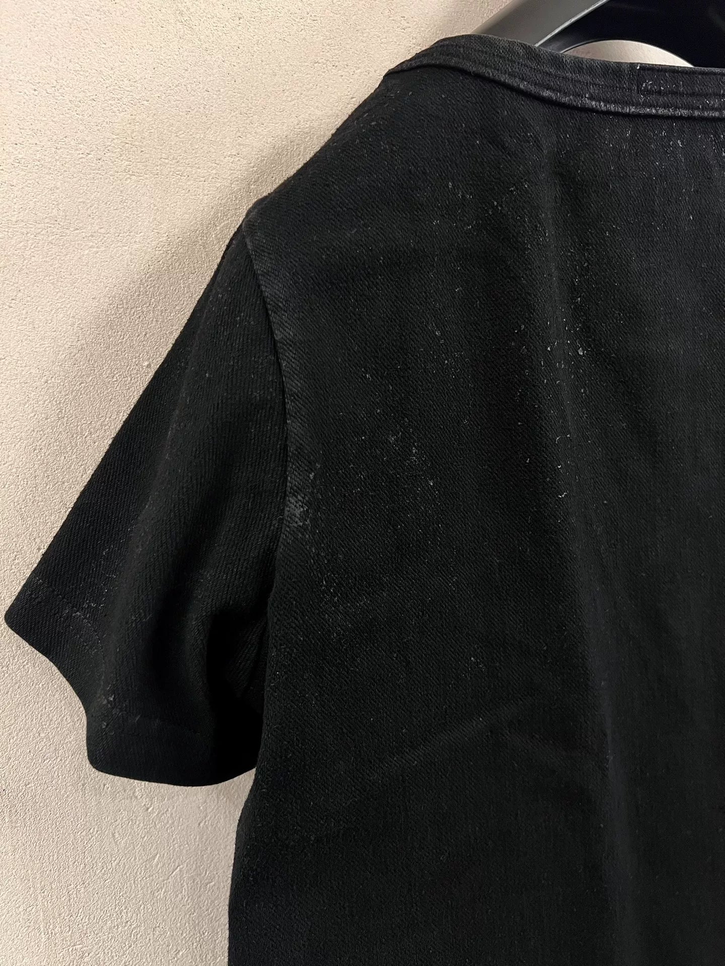 Julius 7 Black Coated Denim T-shirt