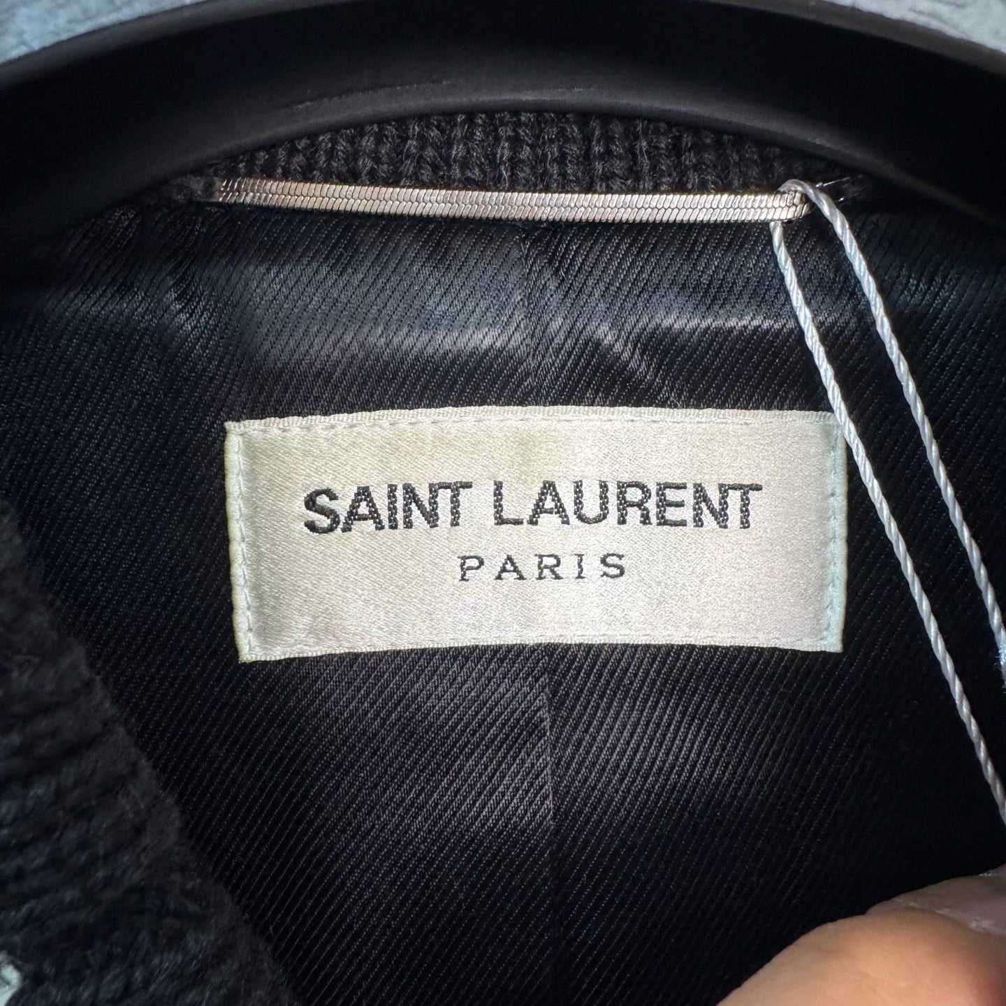 Saint Laurent Black White Trim Baseball Jacket
