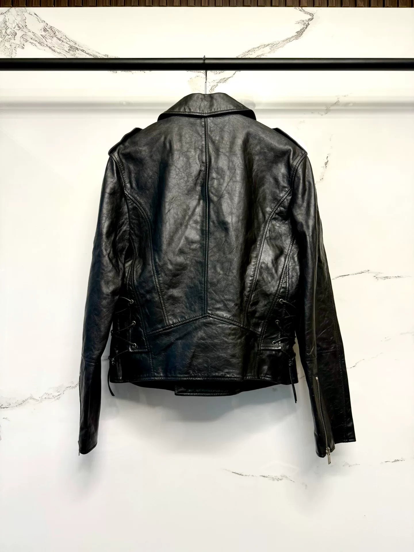 saint laurent studded black leather jacket