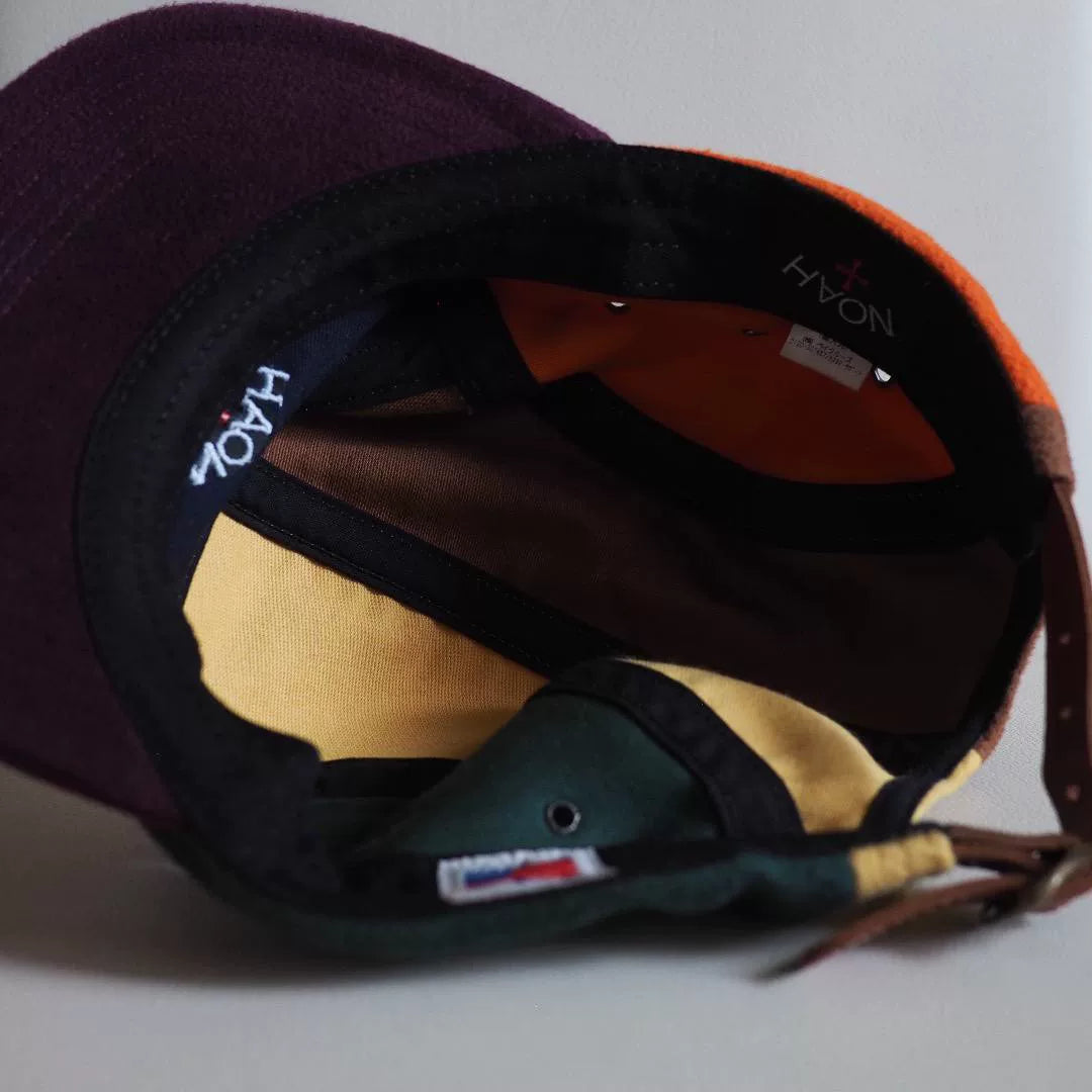 noah multicolor camp cap with leather strap