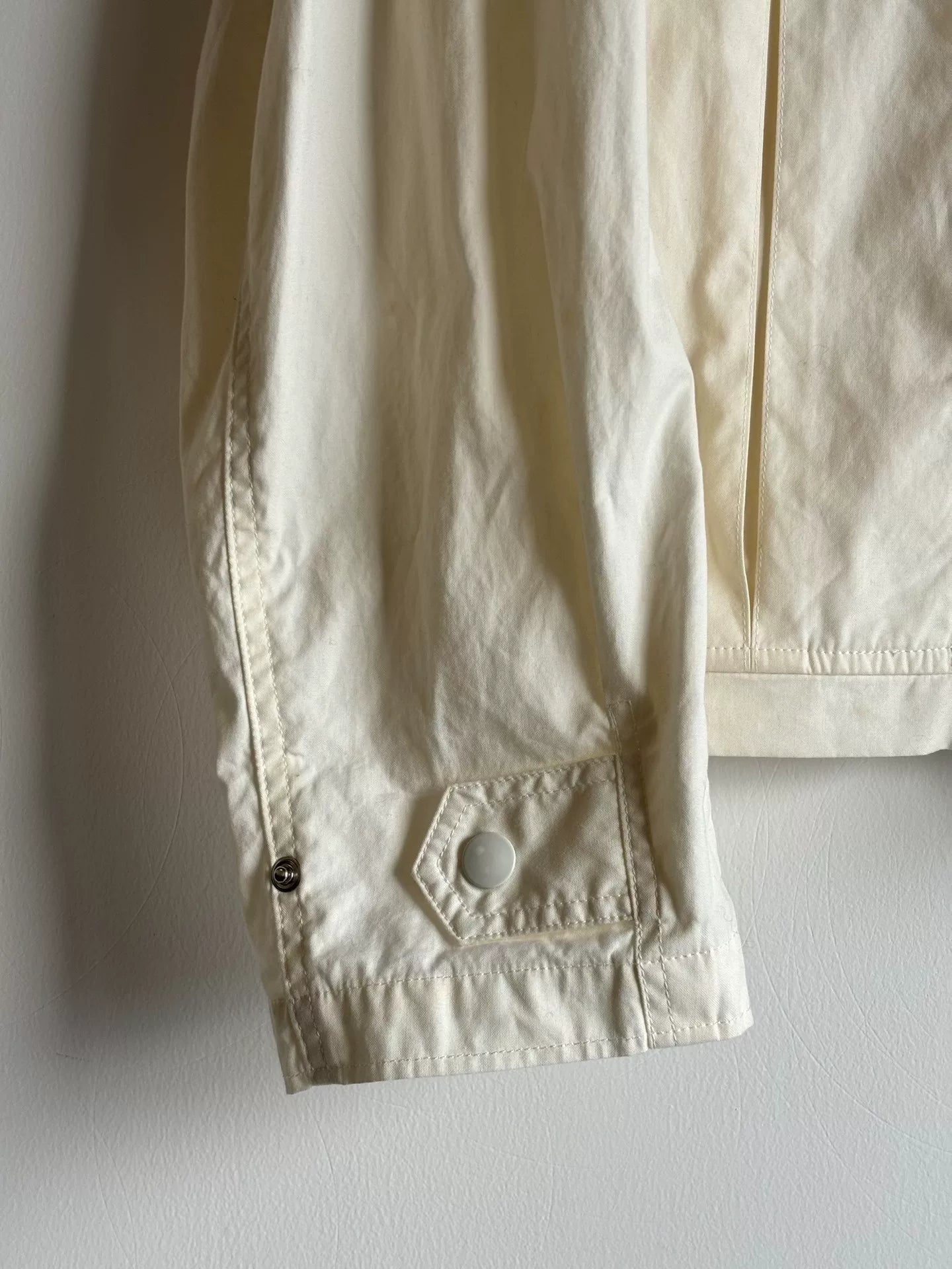 helmut lang short zip jacket in cream