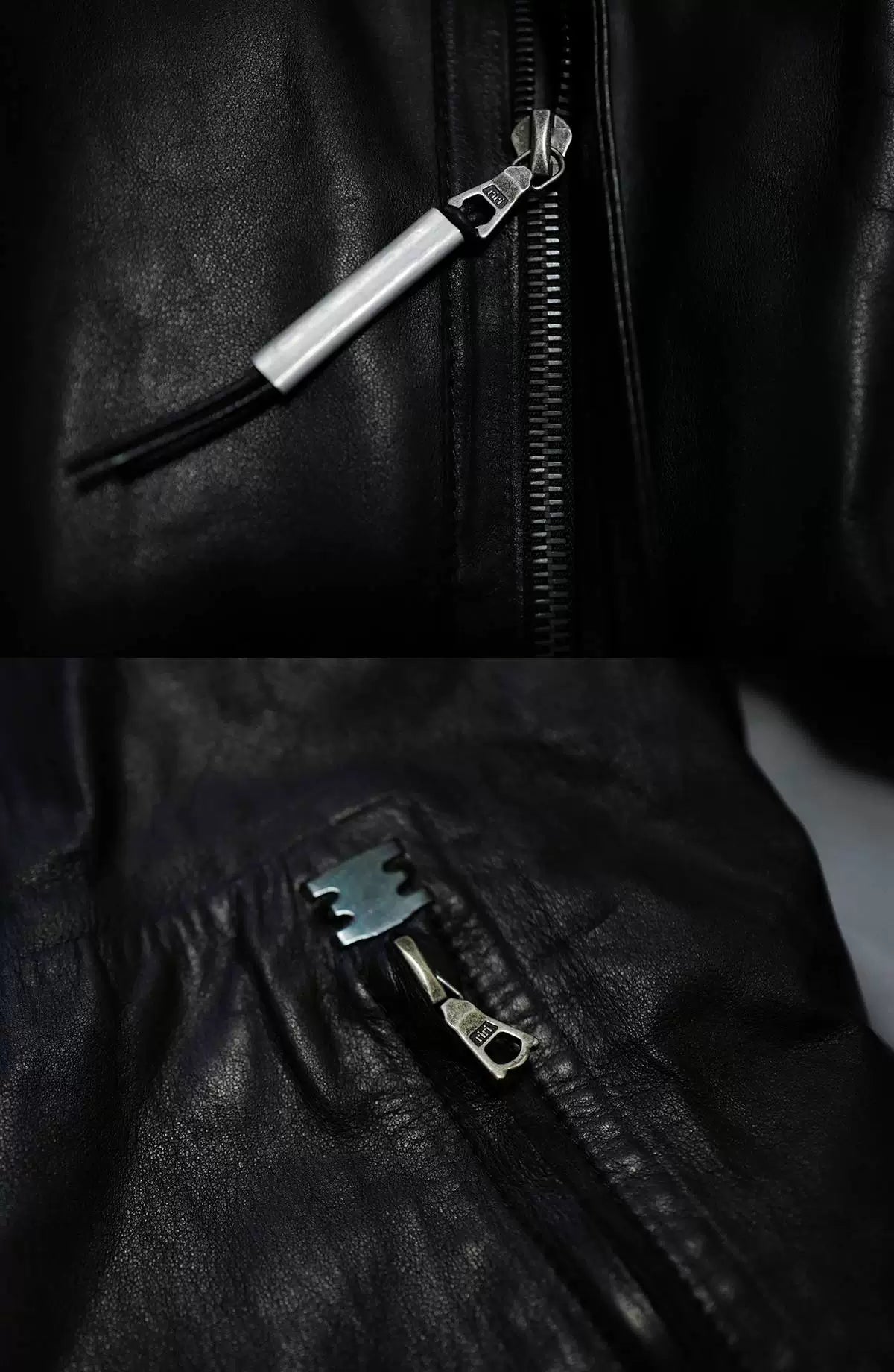 isaac sellam experience leather jacket in black