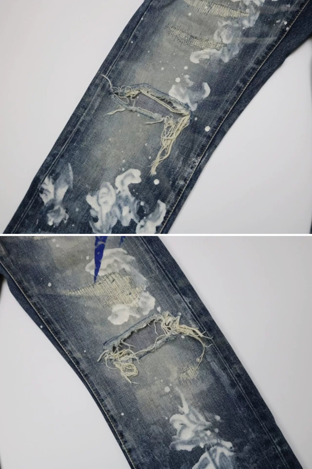 Vanquish Fragment Lightning Splatter Distressed Jeans