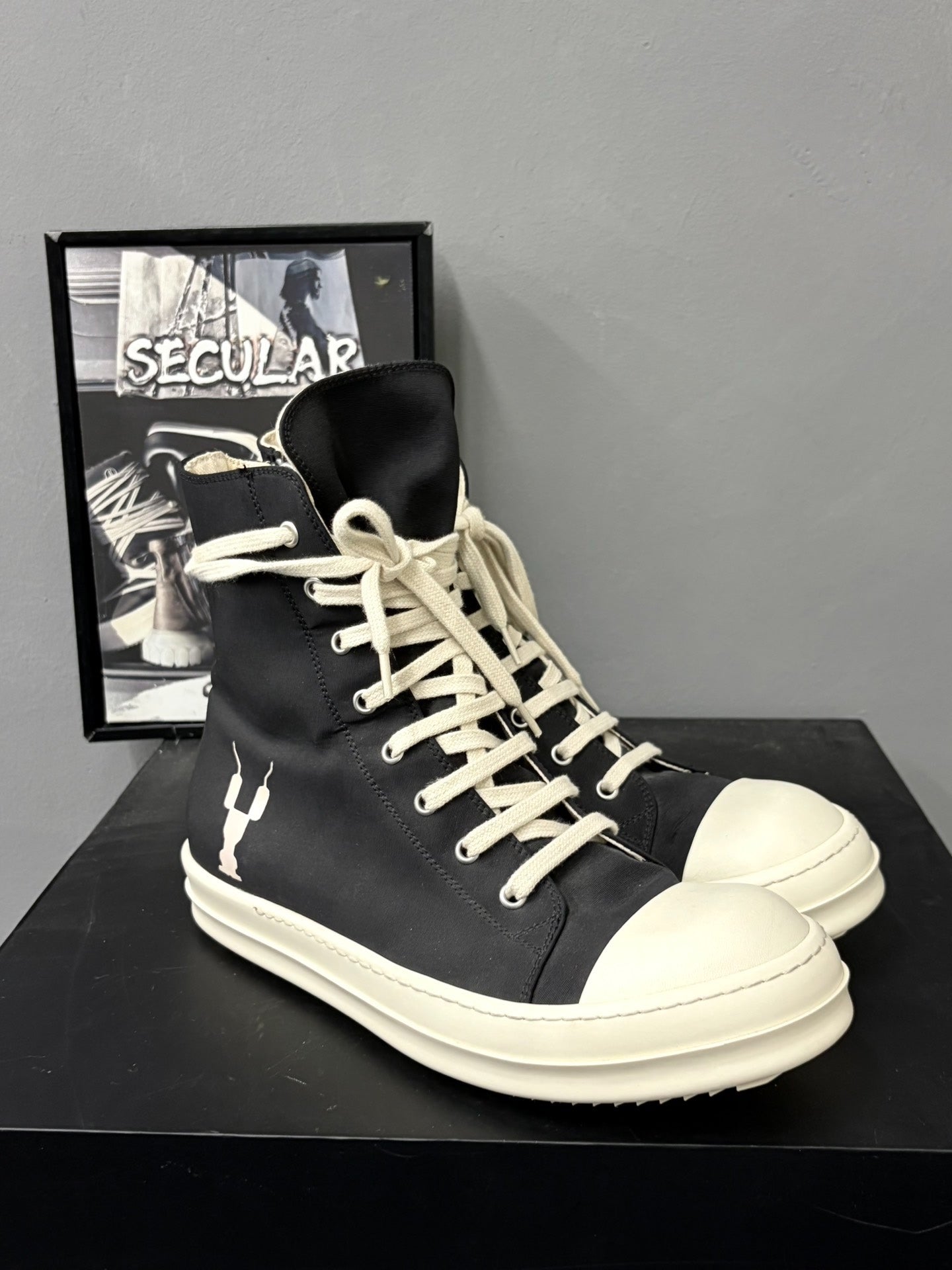 Rick Owens DRKSHDW High-Top Satin Sneakers