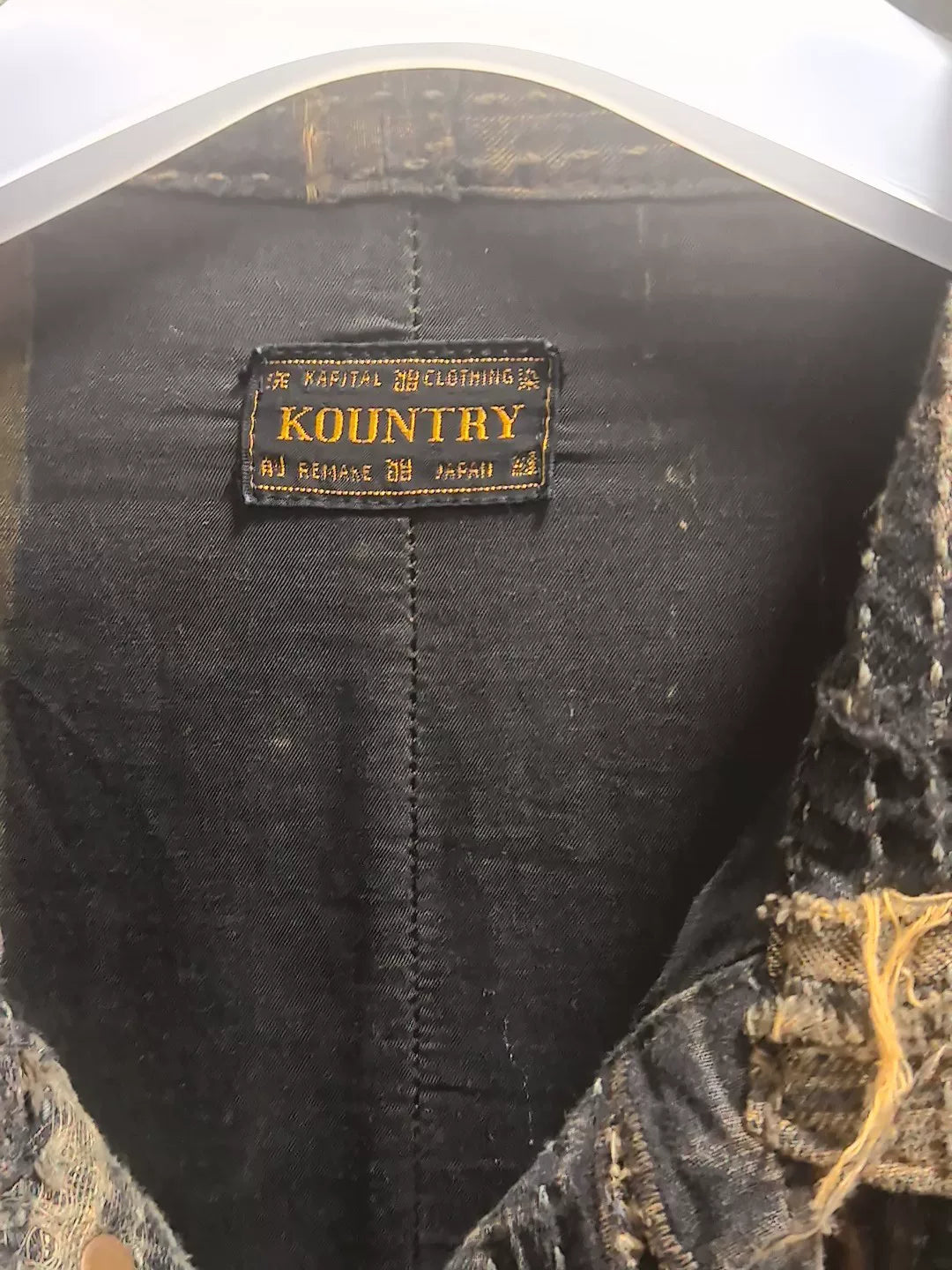 Kapital Black Denim Jacket with Classic Buttons