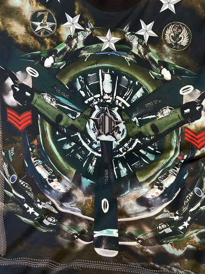 Givenchy Green Airplane Short Sleeve T-shirt