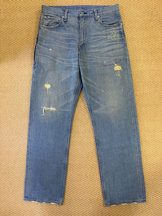 levis fenom turquoise distressed denim pants