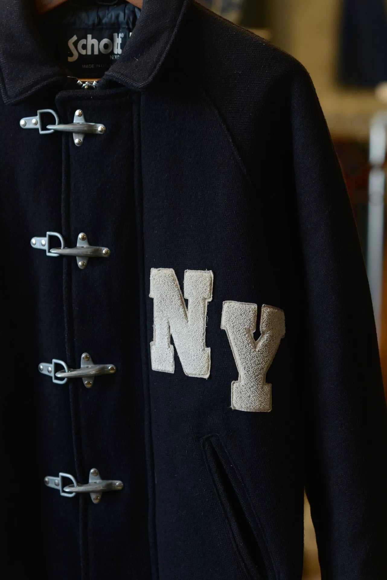 Schott Wool Coat Airplane Buckle YKK L USA