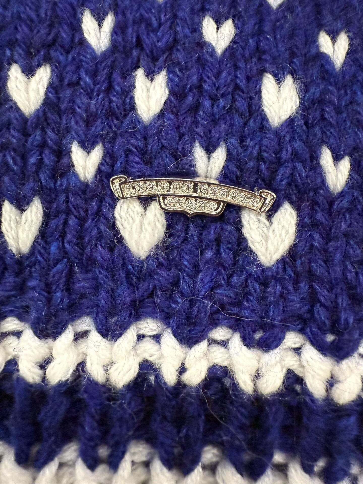 Chrome Hearts Cross Patch Silver Knit Sweater