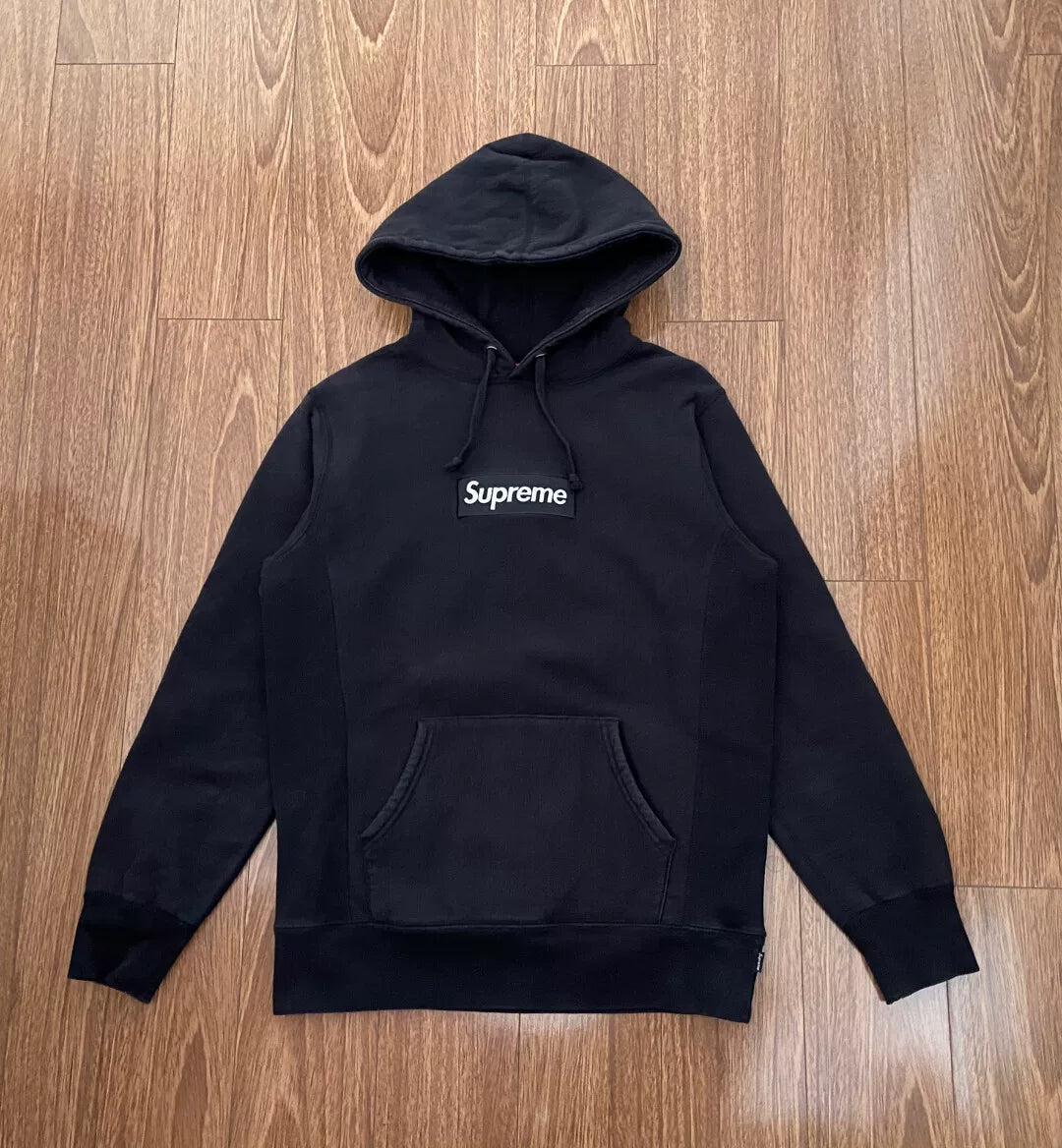 supreme box logo hoodie black
