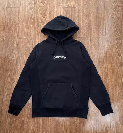 supreme box logo hoodie black