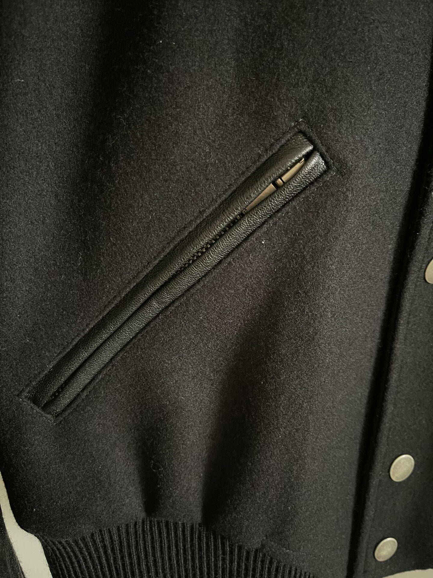 Saint Laurent Leather Sleeve HEAVEN Jacket