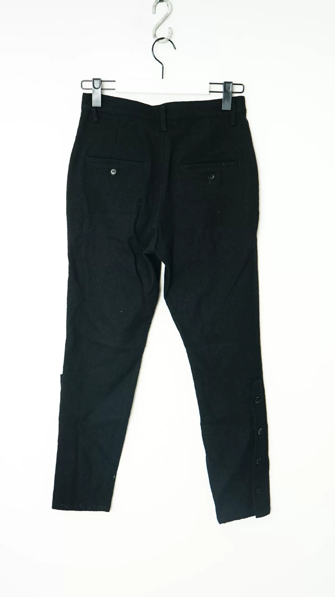 Yohji Yamamoto Button Slim Wool Military Pants
